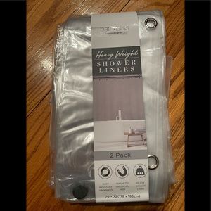 Bath Bliss Heavy Weight Shower Liners, 2 pack, 70x72, clear